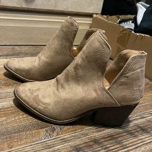 Beige ankle booties